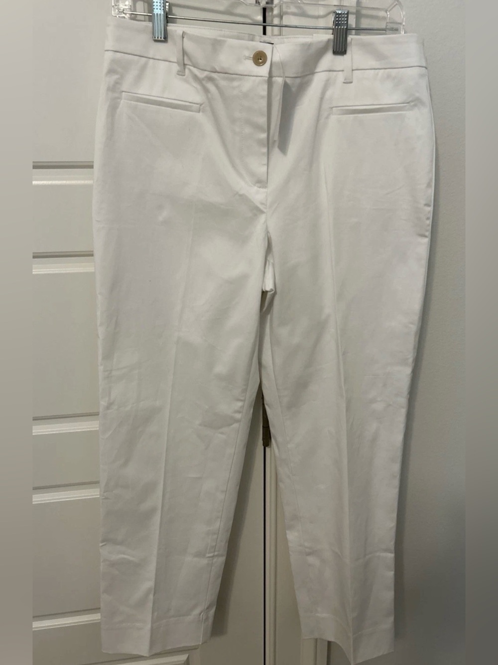 Ann Taylor Classic White Women's Stretch Crop Pants